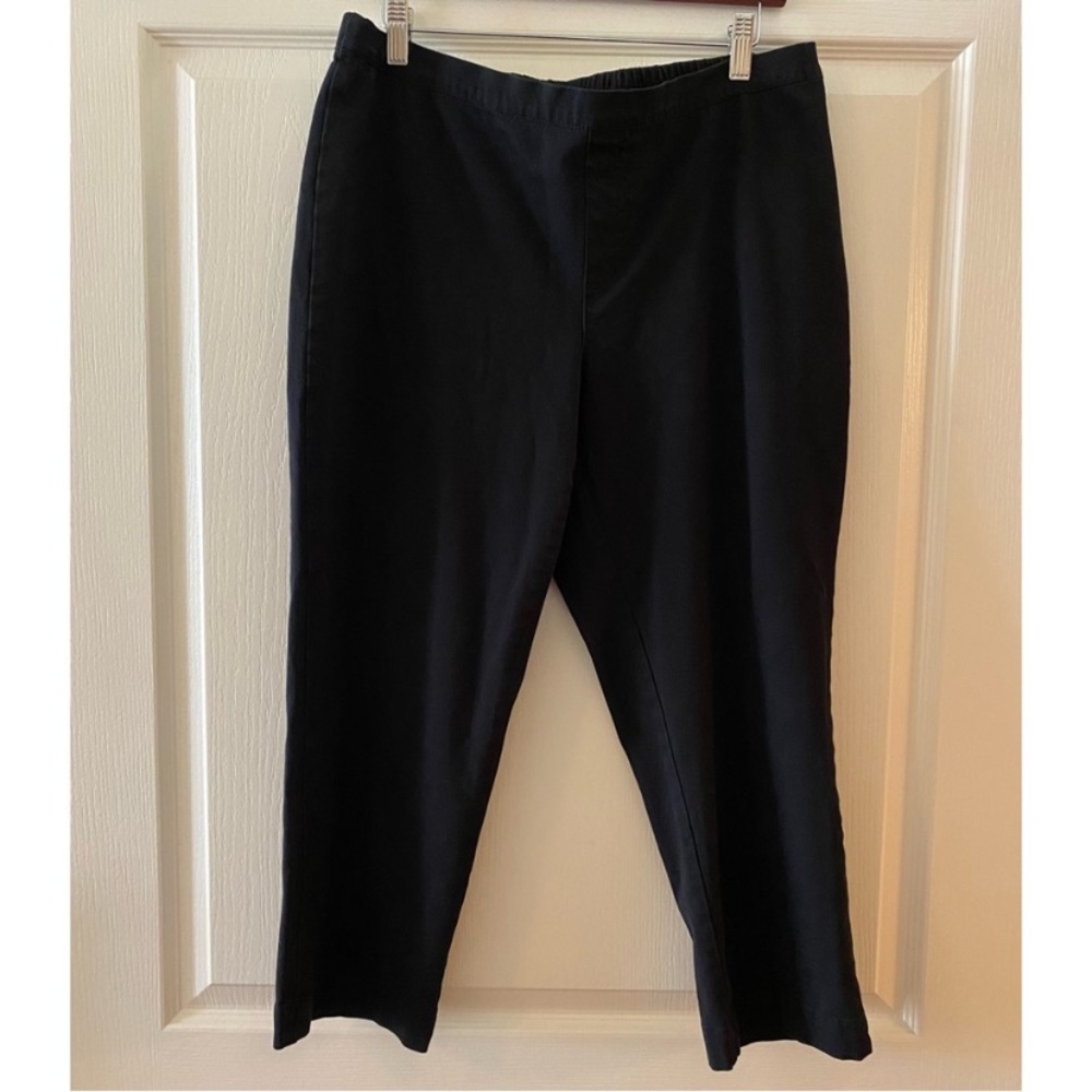 ISSAC MIZRAHI Live Black Elastic Waist Stretch Pants